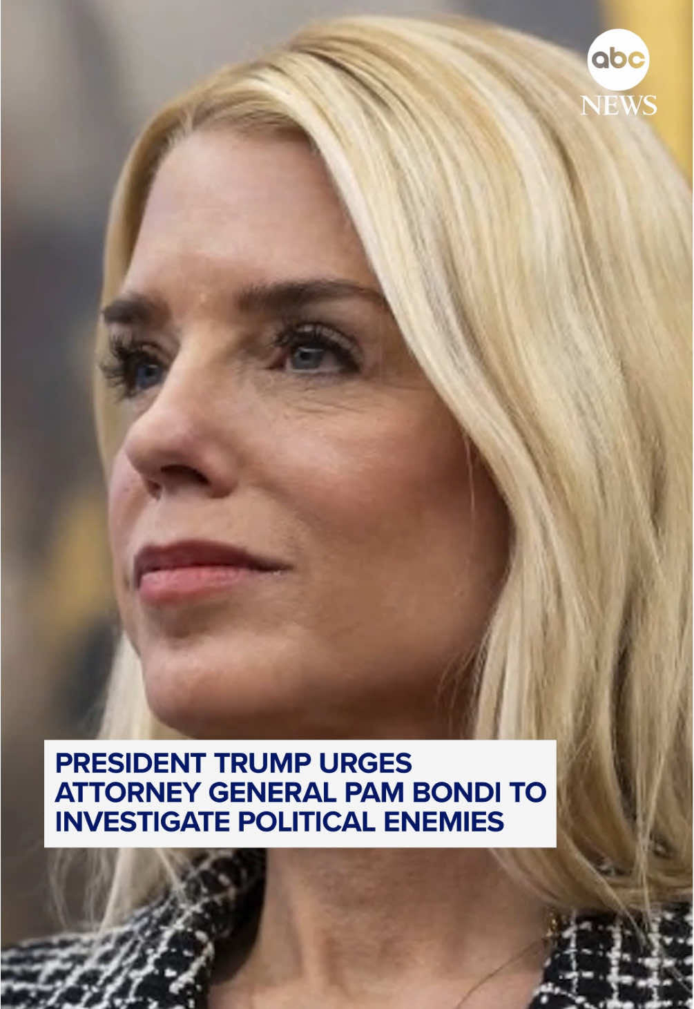 President Trump publicly urged Attorney General Pam Bondi to use the power of the Justice Department to prosecute his political enemies. @Rachel Scott reports. #news #trump #politics #pambondi 