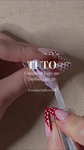 Tuto comment faire un fantôme en 3D 👻 #nailart #onglescannes #halloweennails #nailtutorial #nail 