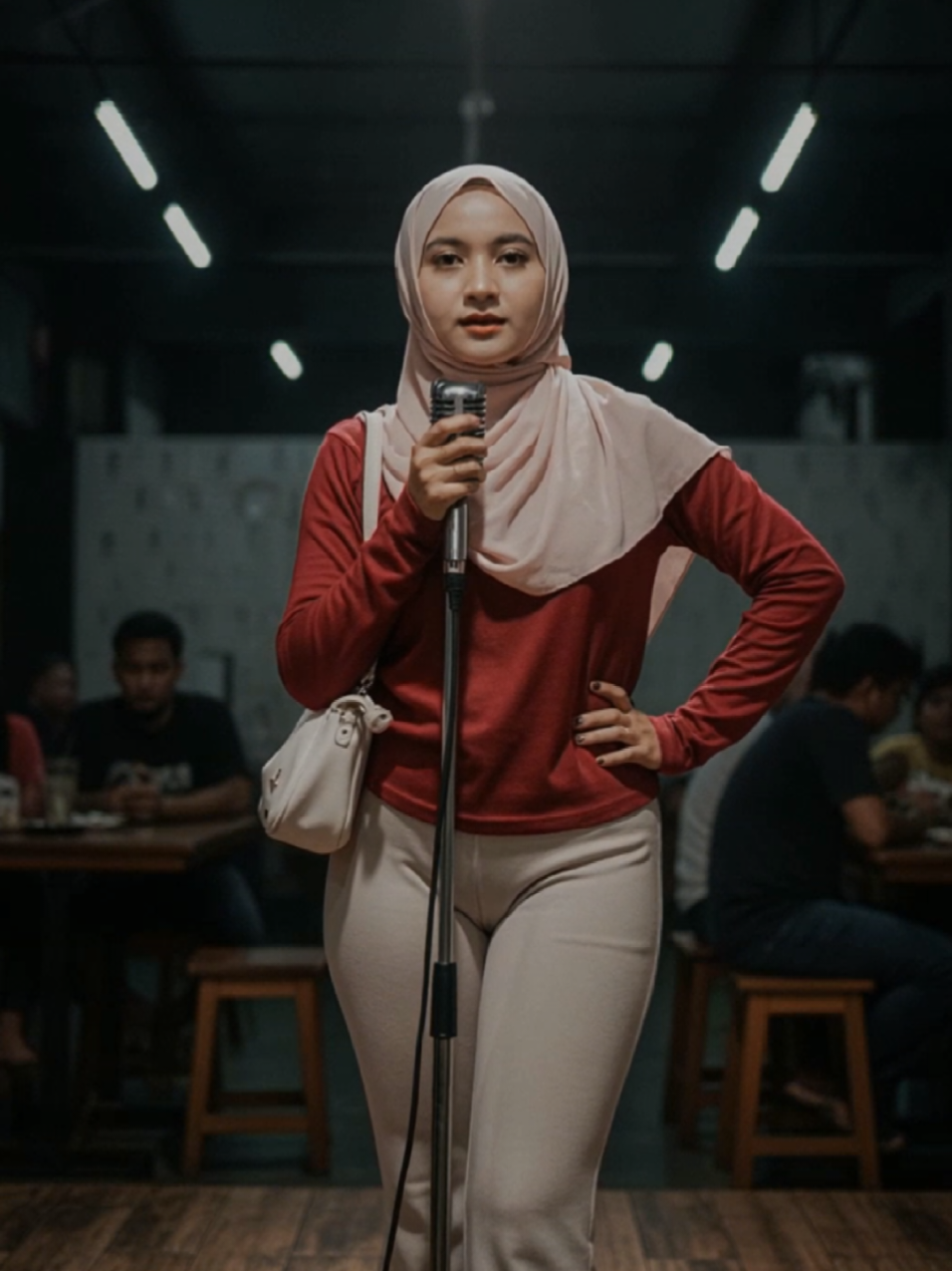 awalnya malu2, lama2 naik meja donk 🤭 #viral #fyp #beranda #jilbabcantik 