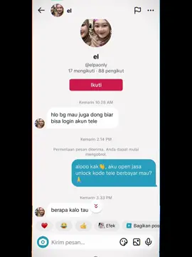 Kok bisa ya, biaya SMS bikin login Telegram jadi ribet banget? Ternyata ngk cuman kalian loh yg kena kasus kek gini,Buat kalian yg mau login masuk telegram tapi kena sms fee atau kode nya di kirim di perangkat lain padahal belum pernah login?, order di kita aja dm admin for more kita buka jasa buat login dapetin kode otp telegram nyaa berbayar,amanah no tipu pengerjaan nyaa sat-set 5 menit kelar..!!!#Telegram #telegrampremium #fyp 
