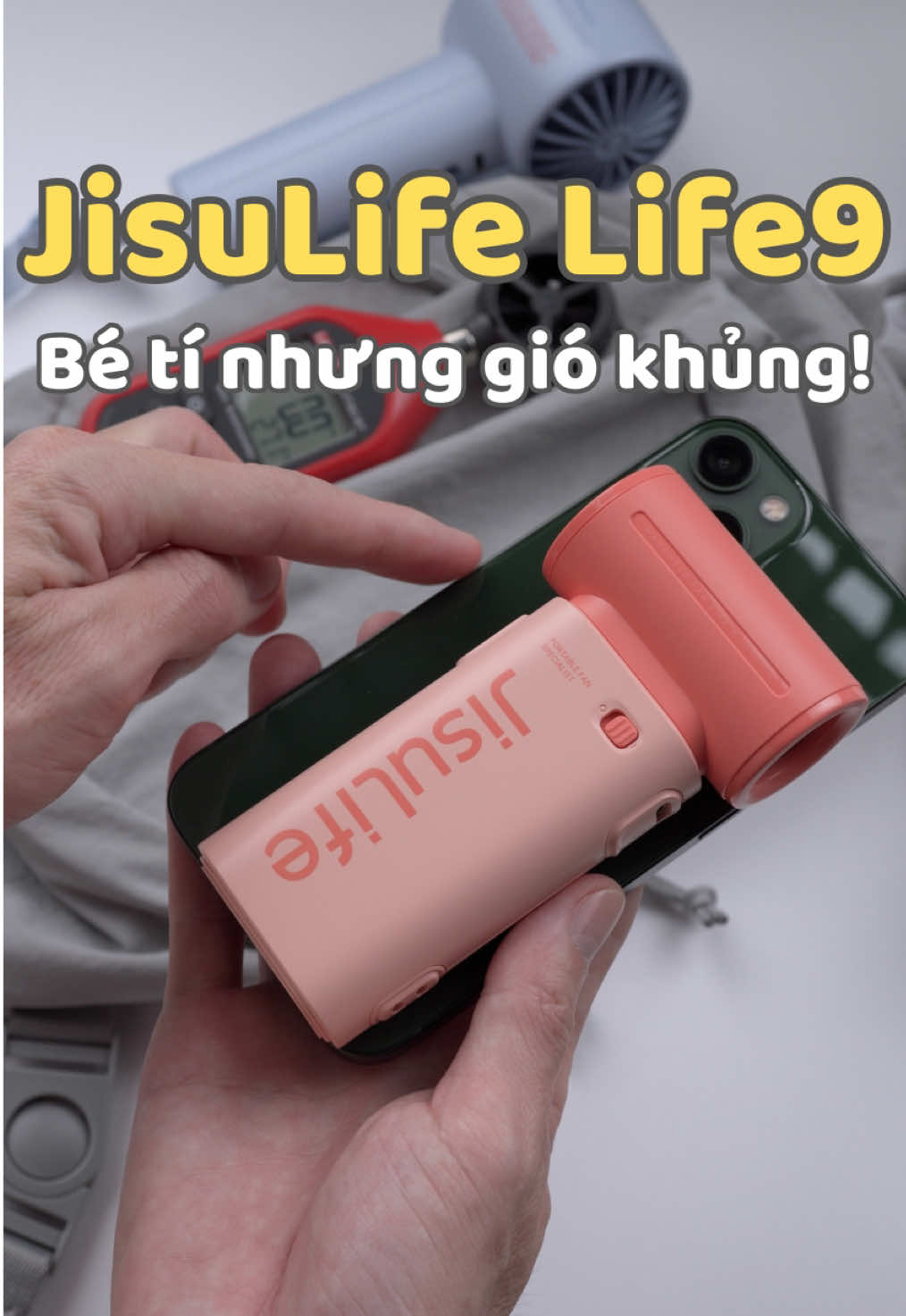 Chiếc quạt bé tí nhưng gió khủng lên đến 10m/s… #Kinhcan #quatcamtay #jisulifelife9 #jisulife #minifan 