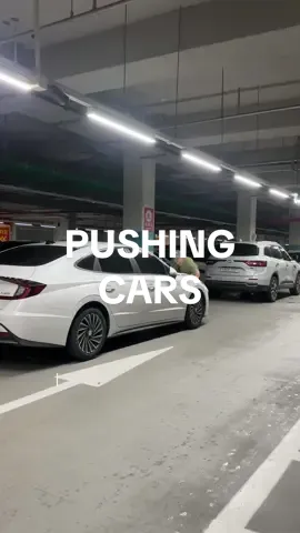 A 4-floor parking garage wasn’t enough  #pushingcars #koreancars #parkinggarage #pcstokorea #movingcar  