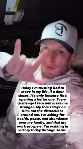 Today I’m trusting God to move in my life. If a door closes, it’s only because He’s opening a better one. Every challenge I face will make me stronger. My focus stays on Him, not the distractions around me. I’m asking for health, peace, and abundance over my family, and that my work prospers. I’m walking in victory today through Jesus.