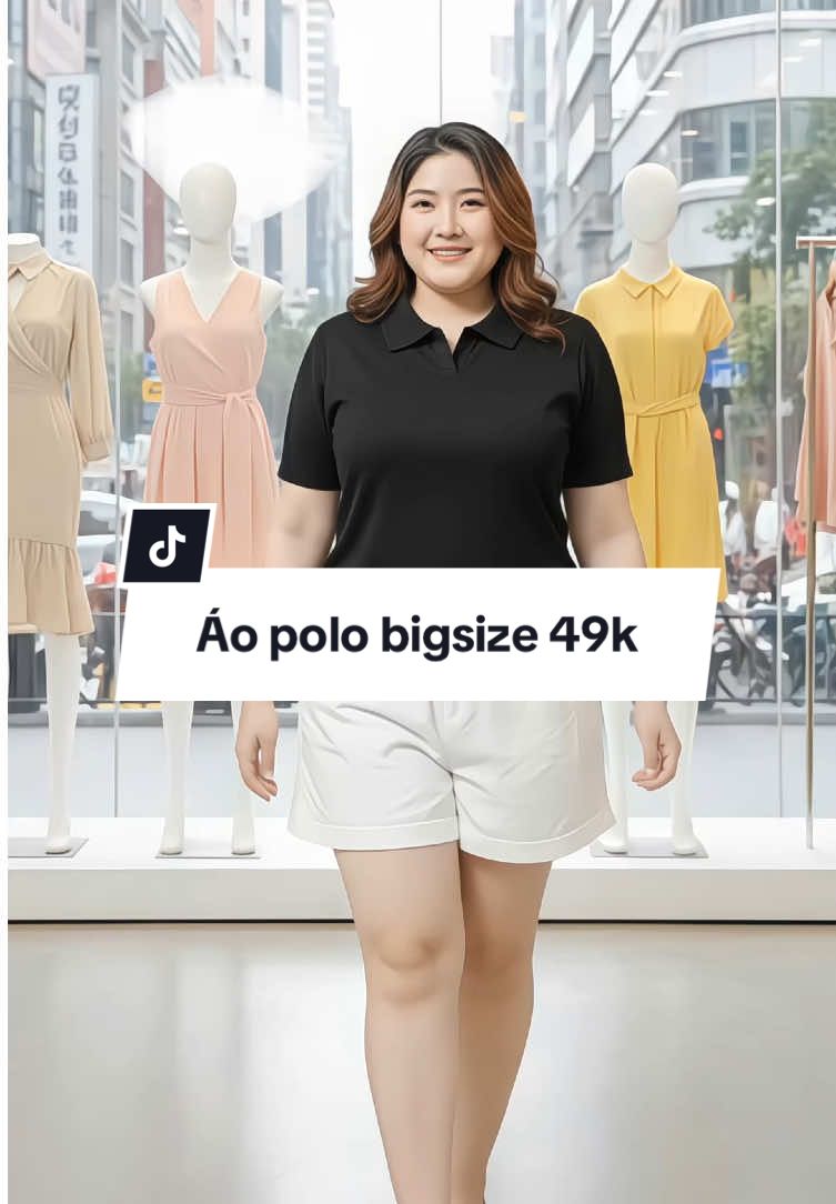 Áo polo bigsize 49k.#thoitrangnu #aopolonu #aopolobigsize #thoitrangbigsize 