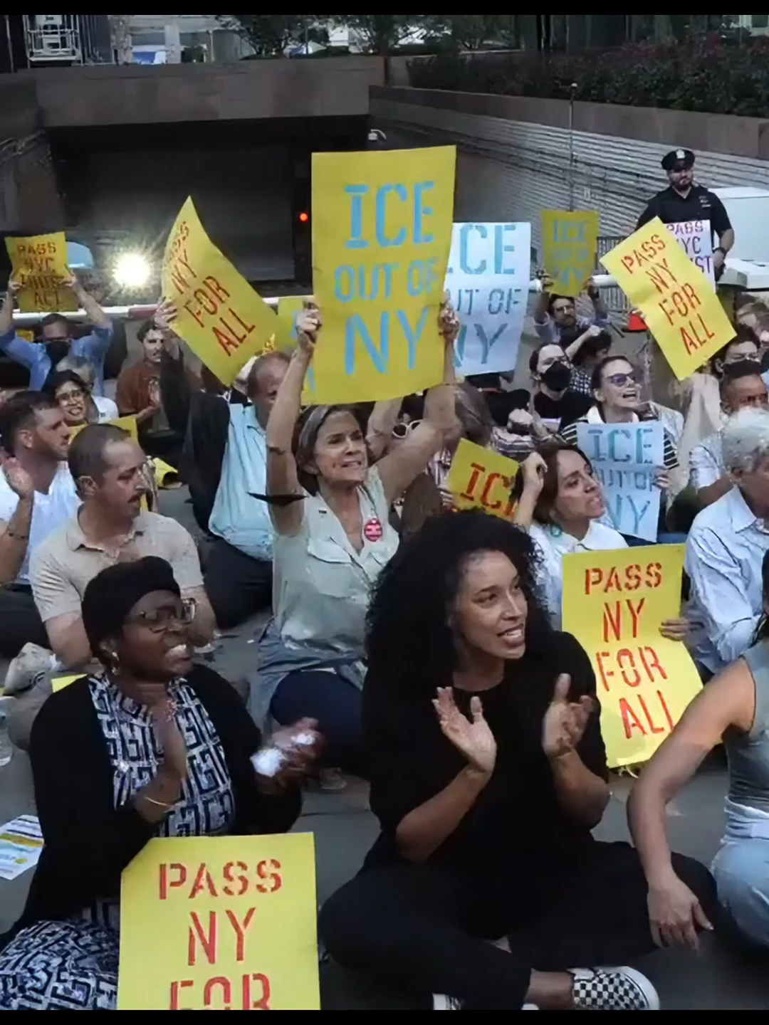 Elected Officials Arrested by Feds _ NYPD at Immigration Court “Sit-in” Protest - NYC P A-1