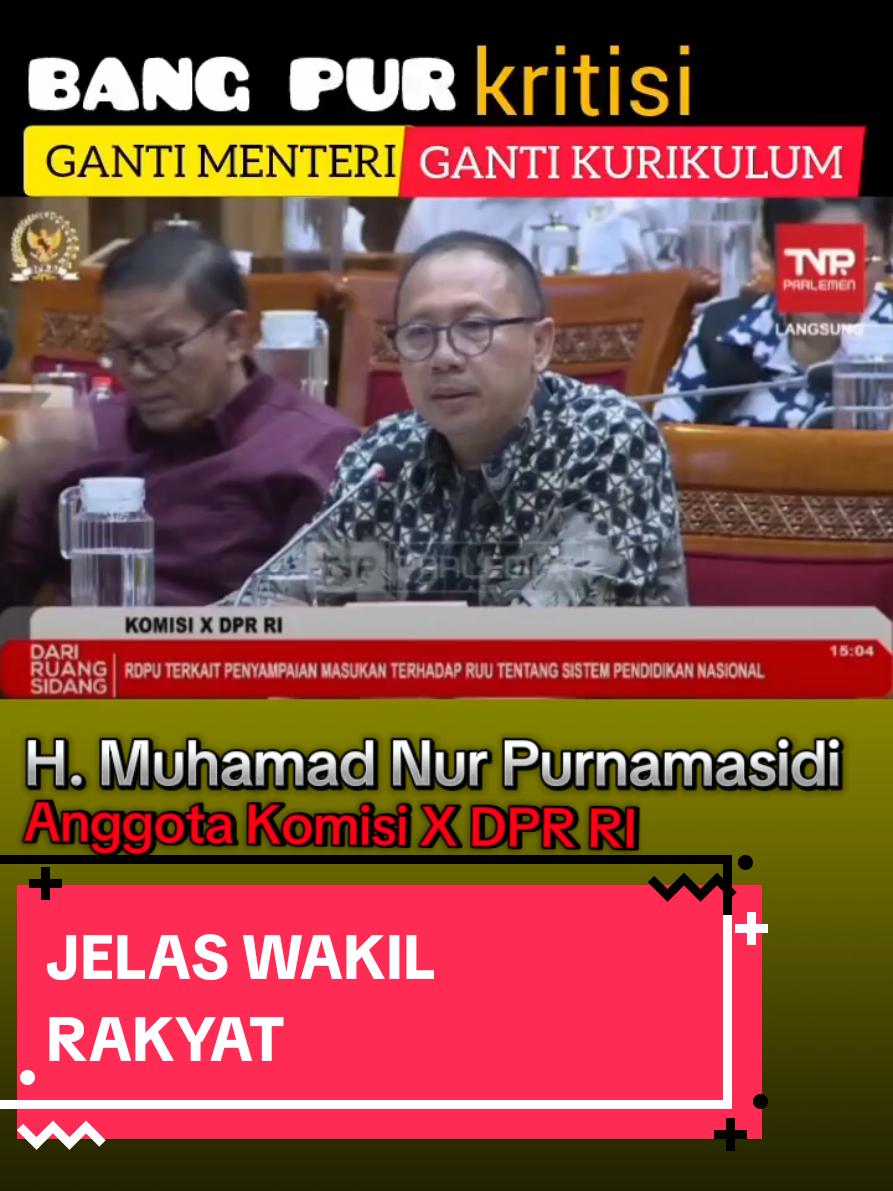 Anggota Komisi X DPR RI, H. Muhamad Nur Purnamasidi kritisi soal kebiasaan Ganti Menteri Ganti Kurikulum Pendidikan #bangpur #dprri #komisix #kurikulum #muhamadnurpurnamasidi 