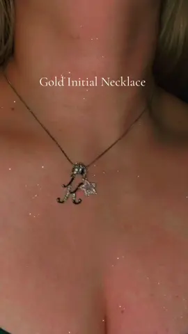 Gold Initial Necklace with Charm #jewelry #giftidea 