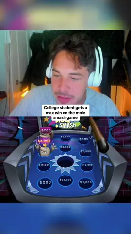 College student gets a max win on the mole smash game #kickstreaming 