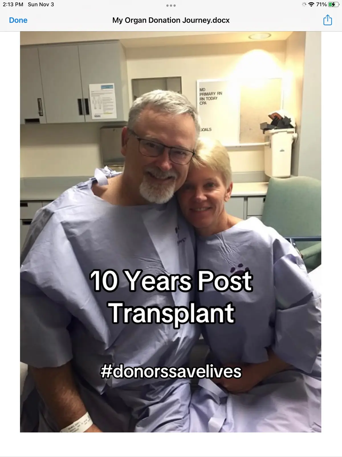 Donated my kidney to the love of my life 10 years ago ❤️ ✔️Married 45 years ✔️Together 50 years ✔️High school sweetheart ✔️Soulmates 