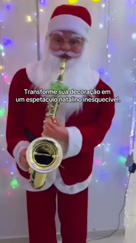 Papai Noel Gigante Com Saxofone #papainoel #papainoelgigante #decoracaodenatal #tiktokshop #natal 