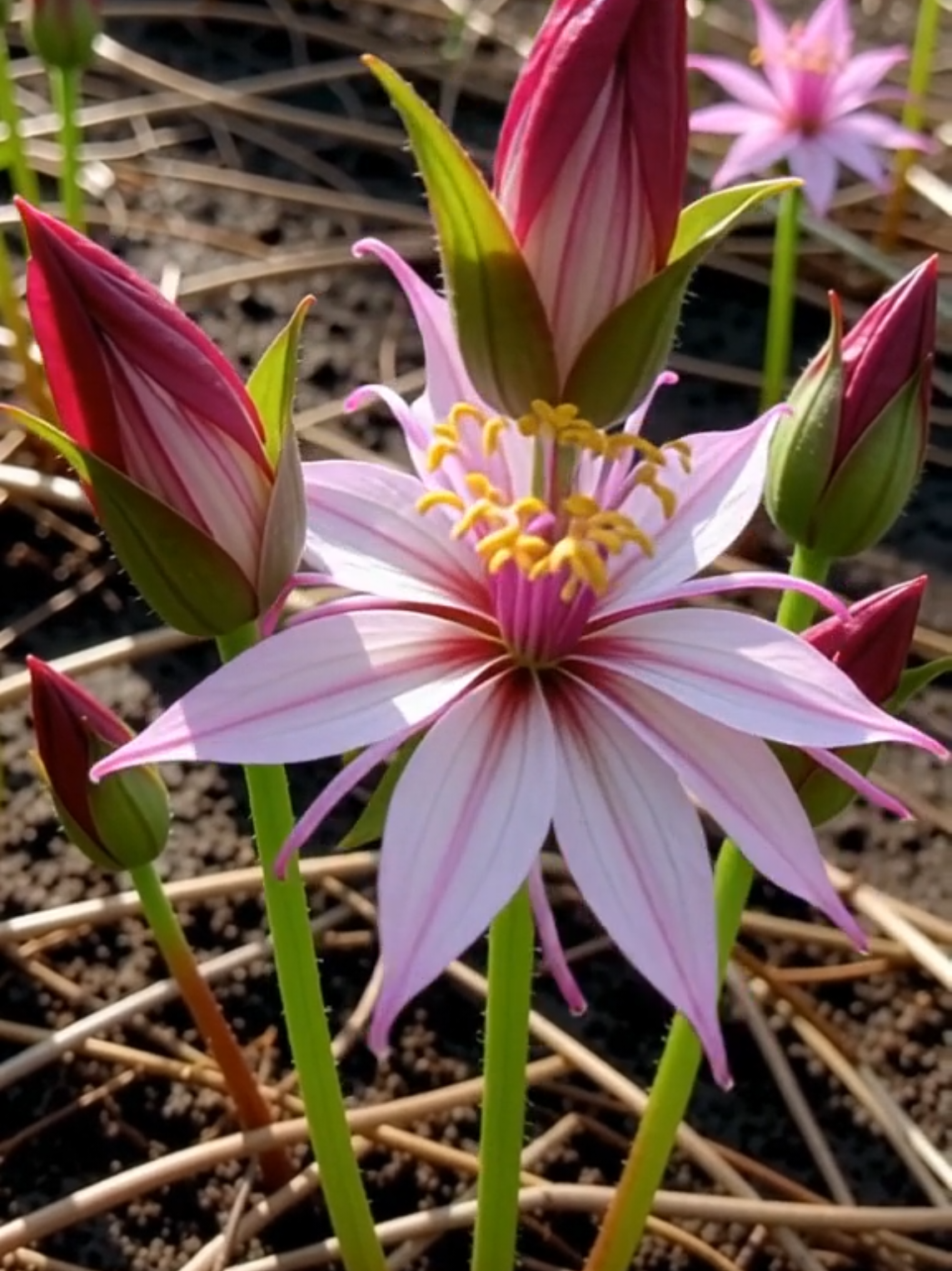 В тайге, несмотря на суровые условия — холодные зимы, короткое лето и бедные почвы — можно встретить удивительное разнообразие цветов и травянистых растений. Вот некоторые из них 🌿: 🌸 Цветущие растения тайги - Сныть обыкновенная (Aegopodium podagraria)     Быстро разрастается благодаря корневищу, часто используется как декоративное растение. - Таволга вязолистная (лабазник)     Ароматное растение, использующееся для ароматизации помещений. Любит влажные места. - Живокость высокая (Delphinium elatum)     Ядовитое, но медоносное растение с яркими цветами. Упоминается даже в литературе — в романе «Лолита». - Кровохлёбка лекарственная (Sanguisorba officinalis)     Ценится за лечебные свойства и как кормовая трава. Входит в список редких видов в некоторых регионах. - Льнянка обыкновенная (Linaria vulgaris)     Считается сорняком, но используется в букетах. Ядовита для лошадей.