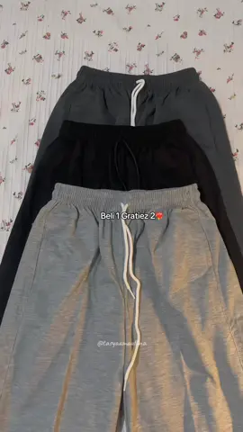 100 dapet 3pcs celana 😵 #baggypants #sweatpants #loosepants #celanagombrong #celanaunisex 