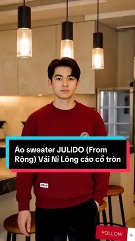 Áo sweater JULiDO From Rộng Vải Nỉ Lông cáo cổ tròn#aosweater #aoninam #thoitrangnam #xuhuong 
