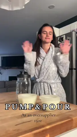 In case anyone misses my pump and pour videos, here is a good one from one year ago today 🥹 It was always SO satisfying getting that much milk every morning! #pumping #pumpingmom #pumpandpour #breastmilkstorage #pumpingmom  