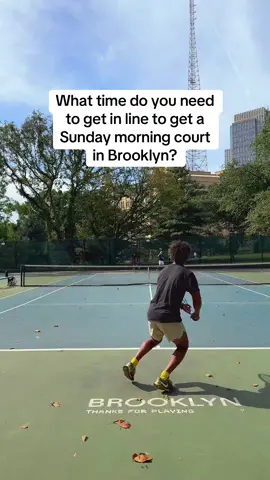 How early do you need to get in line to play Sunday morning tennis in your hood? #tennis