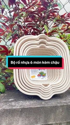 Bộ rổ nhựa 6 món kèm chậu bền đẹp, cứng cáp. #boronhuakemchau #boronhua6mon #boronhuakemchau6moncaocap #xuhuong 