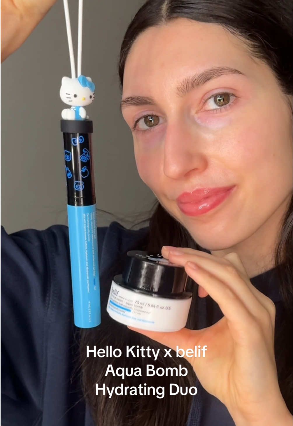Tag your bff! Hello Kitty and belif teamed up to create the cutest collab.  If you have sensitive skin like me, this is a reminder that effective skincare can still be fun 🫧✨ @hellokitty x @belif USA Aqua Bomb Hydrating Duo: -Aqua bomb eye gel -The true cream Available now @sephora 🛒 #belif #hellokitty #skincare #belifgiftedme #creatorsearchinsights  @hellokitty @belif @sephora