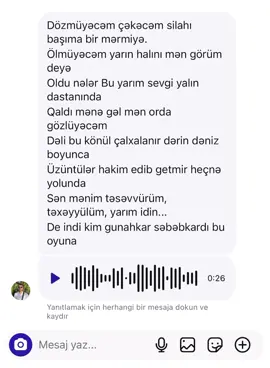 Səs özümə aiddi paylaşın❤️  #azerimusic #musiqi #dözmüyəcəm #lyrics #səs 