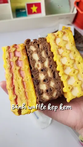 Bánh waffle kẹp kem mix vị #banhwaffle #banhkepkem #banhbonglan 