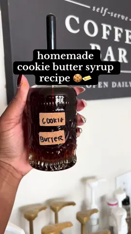 the easiest homemade cookie butter syrup recipe using my homemade syrup kit! 🍪🧈 1 cup of water 1/2 cup white sugar  1/2 cup brown sugar  1 TBSP of cookie butter emulsion 