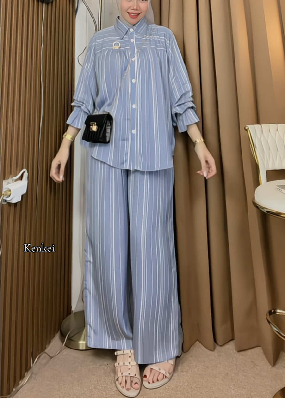 Stripe biru cakep banget 💙💙💙 #oneset #onesetcantik #stripe #biru 