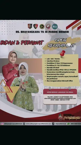 Lowongan kerja nakes rs bhayangkara pusdik brimob #bhayangkara #pasuruan #pasuruan24jam #gempol #gempolpasuruan 