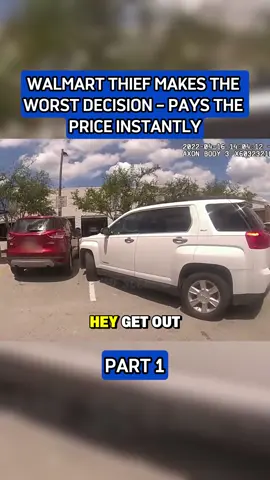 Walmart thief makes the worst decision - pays the price instantly P1 #bodycam #bodycampolice #police #cops #foryou 