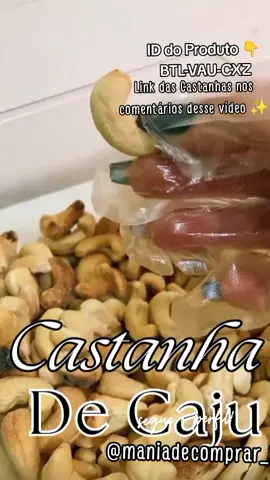 CASTANHA DE CAJU 1KG TORRADA,COM OU SEM SAL, APENAS 59,90 💵  Link das Castanhas nos comentários desse vídeo ✨ ID do Produto 👇  AUL-KVP-KEG Coloque esse código na barra de pesquisa da Shopee e encontre o produto  #castanha #castanhadecaju  #vairal  #caju 