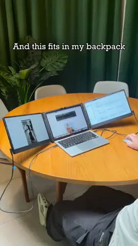 This portable monitor is INSANE—two cables and my laptop’s got triple screens! #TikTokShop #FYP  #Portable #Monitor #PortableMonitor #LaptopSetup  #mansbestfriend 