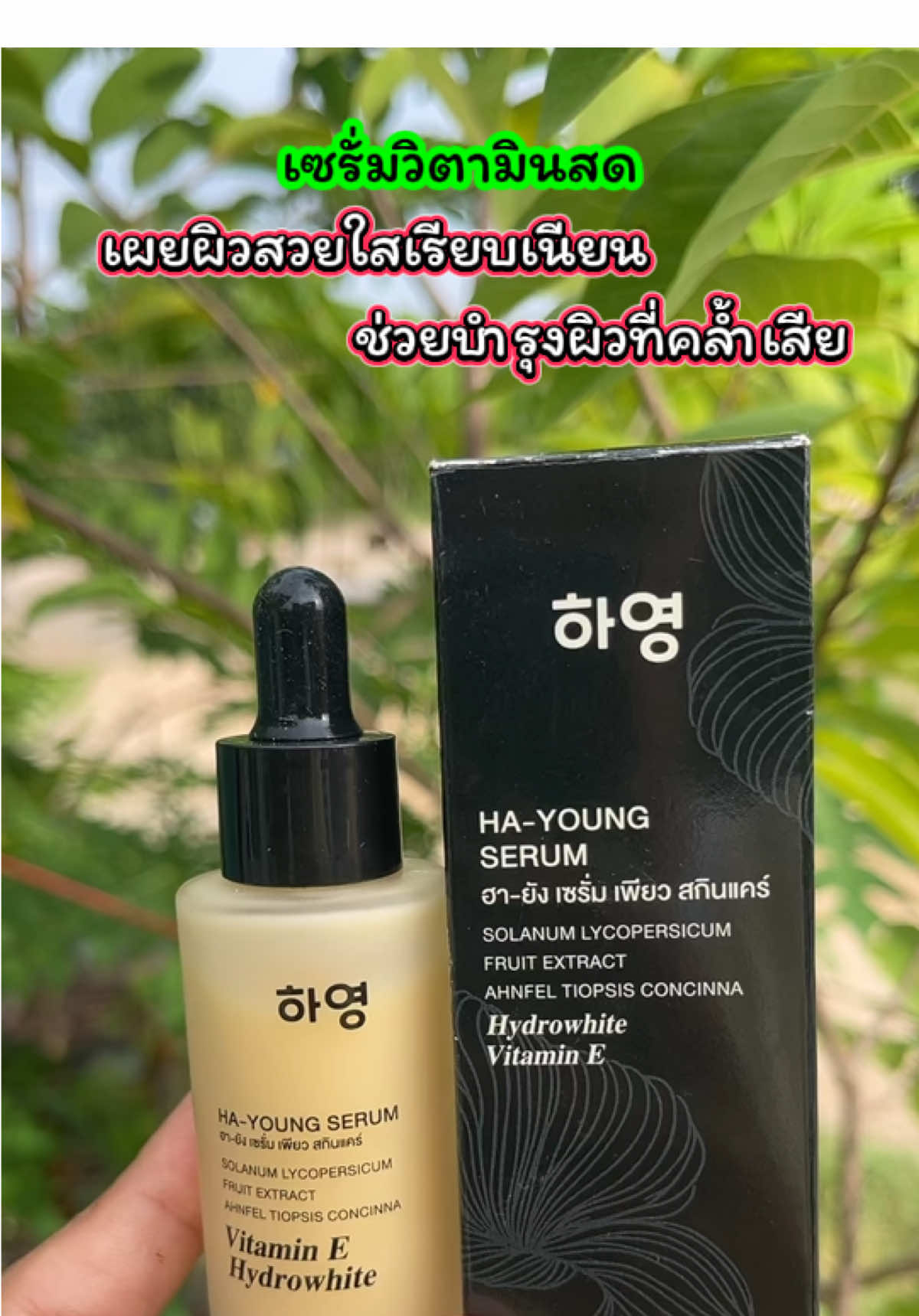 เซรั่มวิตามินสดHa-young 30ml  ผลิตภัณฑ์บำรุงผิวหน้าบำรุงผิวด้วย hydro white vitamin E  ช่วยเผยผิวใสเรียบเนียนภาษาอคุณค่าการบำรุงด้วยสาหร่ายแดงสารสกัดผลมะเขือเทศช่วยบำรุงผิวที่คล้ำ#เซรั่ม #ผิวใสเรียบเนียน #รีวิวบิวตี้ #ของดีบอกต่อ #ฮายังเซรั่มวิตมินสดของแบรนเพียว  @เจ้ฝนบอกพิกัด  @เจ้ฝนบอกพิกัด  @เจ้ฝนบอกพิกัด 