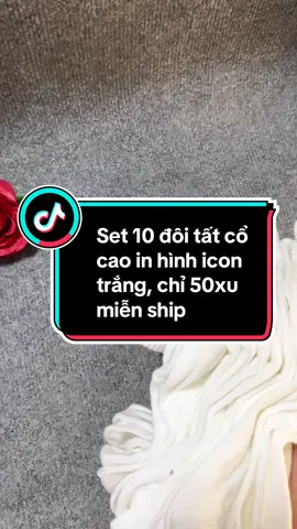 Lố 10 đôi tất cổ cao in hình icon đáng yêu, chất cotton, thấm hút mồ hôi, dễ mix đồ #viral #TấtCho Nam Và Nữ #tấtcổcao #tấtxinh #fyp 