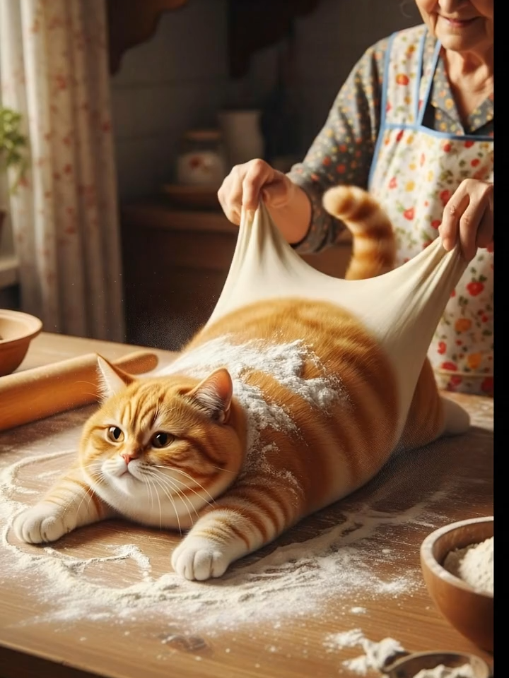 Кот батон. #cat #asmr #ai #grandma