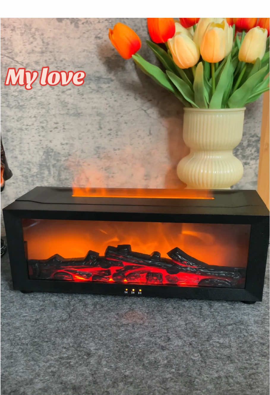 Love my new fireplace diffuser 🥰🪵 #diffuser #humidifier #fireplace #christmasgift #giftsforher 