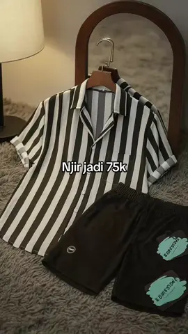 satu set kemeja dan celana pendek 75k aja 
