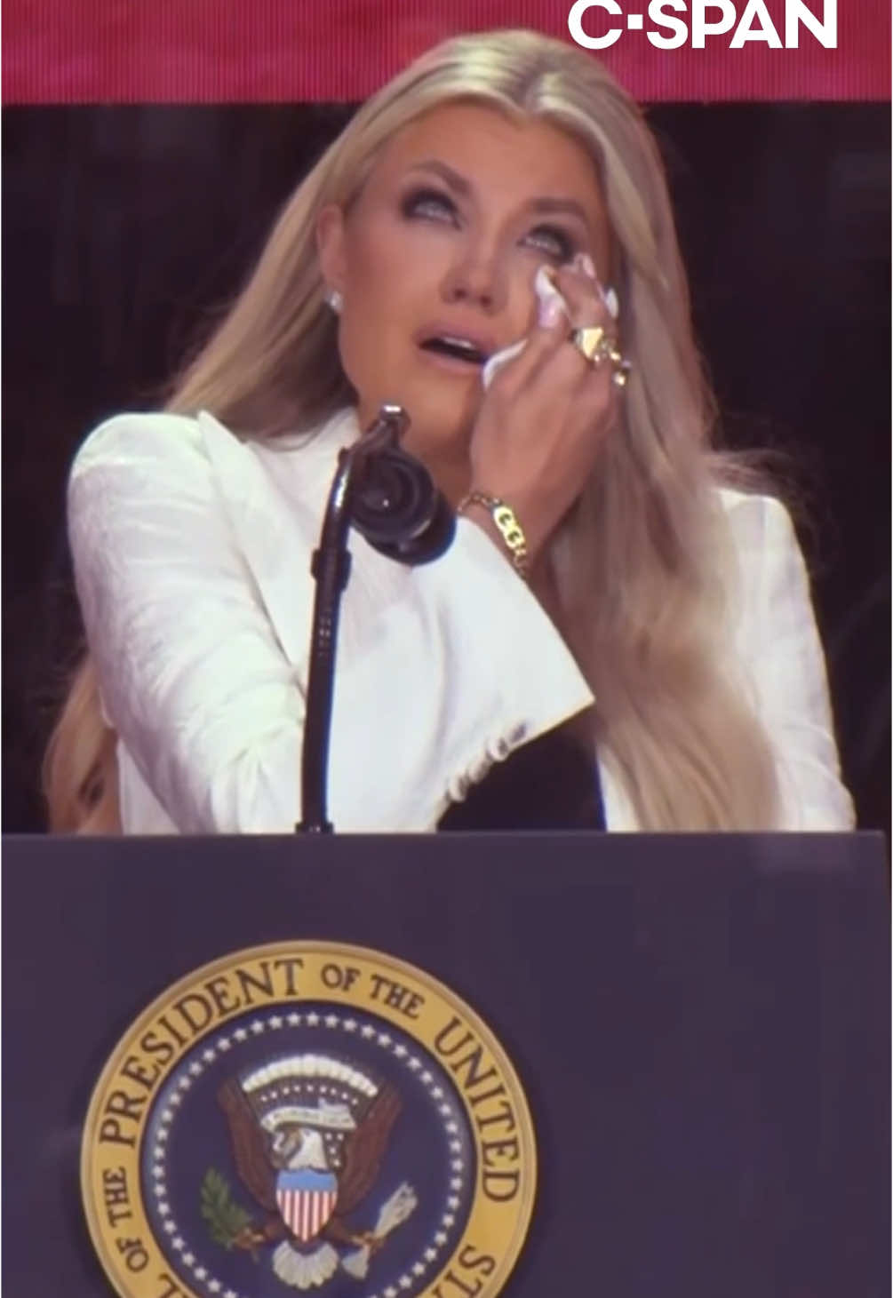 Erika Kirk, the widow of conservative activist Charlie Kirk, said she forgives the man charged with killing her husband.   “My husband, Charlie, he wanted to save young men, just like the one who took his life. On the cross, our savior said, ‘Father, forgive them, for they not know what they do.’ That man, that young man, I forgive him,” she said Sunday at a memorial service near Phoenix.   “I forgive him because it was what Christ did and is what Charlie would do. The answer to hate is not hate. The answer we know from the Gospel is love and always love — love for our enemies and love for those who persecute us.”   Ms. Kirk pledged to continue her late husband’s mission as the new leader of Turning Point USA, the conservative youth-oriented organization her husband founded in 2012.   “Charlie and I were united in purpose. His passion is my passion, and now his mission is my mission,” she said. #erikakirk #charliekirk #cspan 