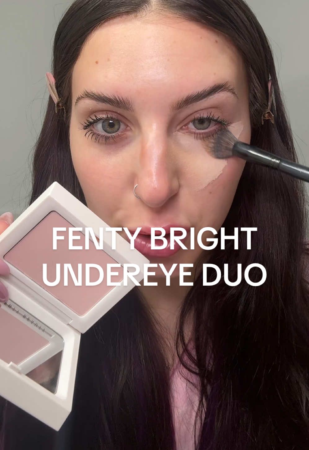 Fenty dropped color correcting powders + they’re on sale in a bundle deal! Full size concealer + bright fix powder! 💞I’m wearing shade “120” Ultimate bright undereye duo! @Fenty Beauty  #fentysuperbrandday #fentybeauty #fenty #invisimatte #pinkpowder 