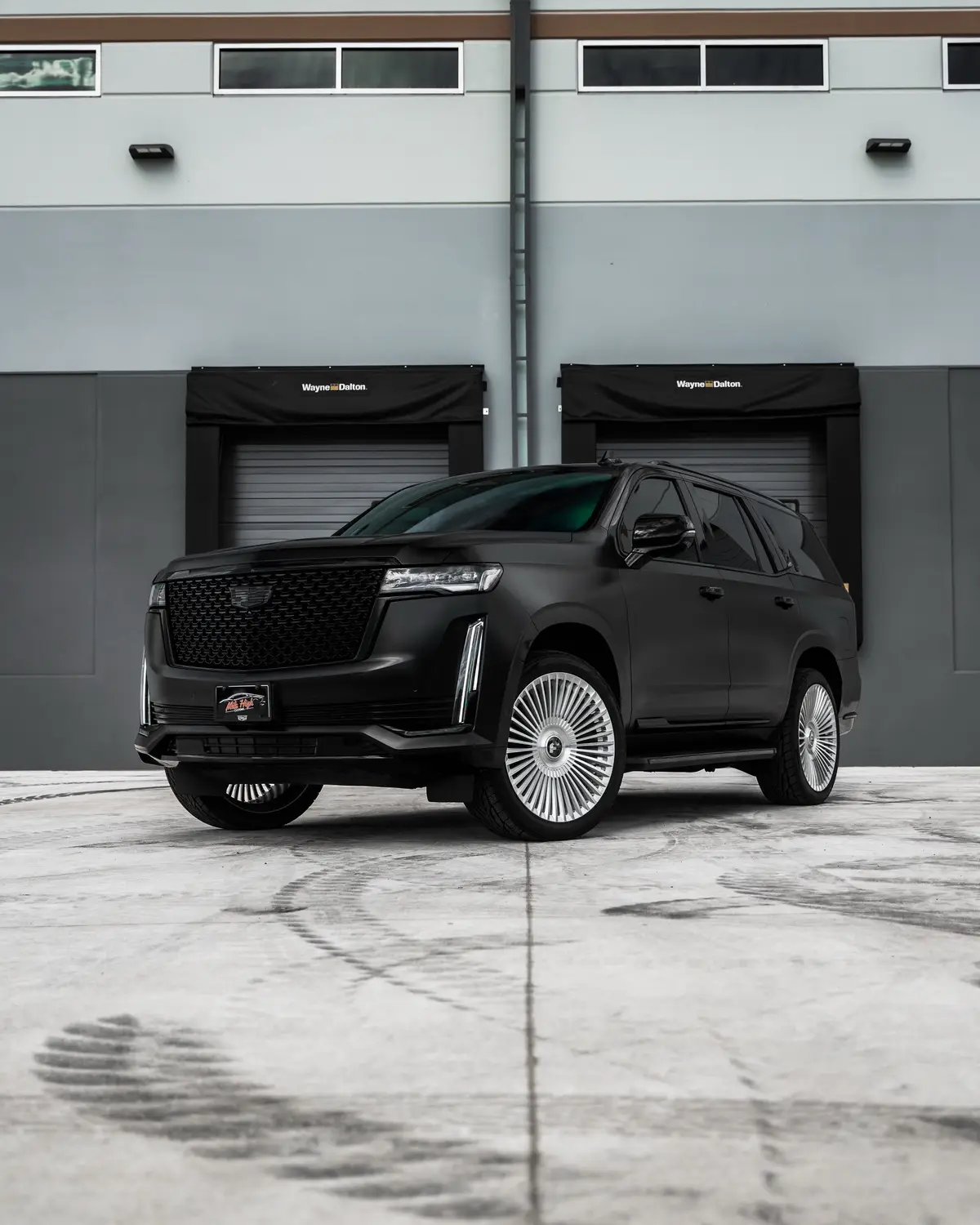 Two Tone Cadillac Escalade. Gloss black top with the satin black base, sitting on 24” @forgiato wheels! #satinblack #cadillac #escalade 