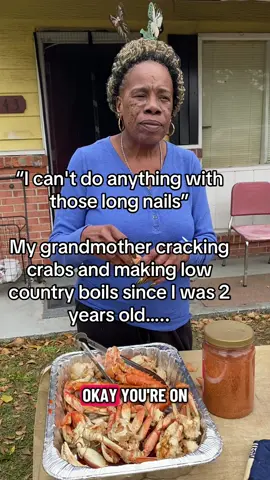 Its been a year since my grandmother passed away and my life I'm not gonna lie has felt like a hole I can't keep filled ever since but I find solstice in the fact that I was able to go home and fix at least a few of the generational fractures before she went. Recipes will not be lost only passed down and one of those is the long natural nails and cateye polish combo 🤭 my girl wore it out every time and I love that for us especially when it's time to crack a crab leg please we don't need nothing but hands and teeth! 🙂‍↕️🦀 . . . #gullahgeechee #savannahgeorgia #grandmasoftiktok #crabboil #lowcountry 