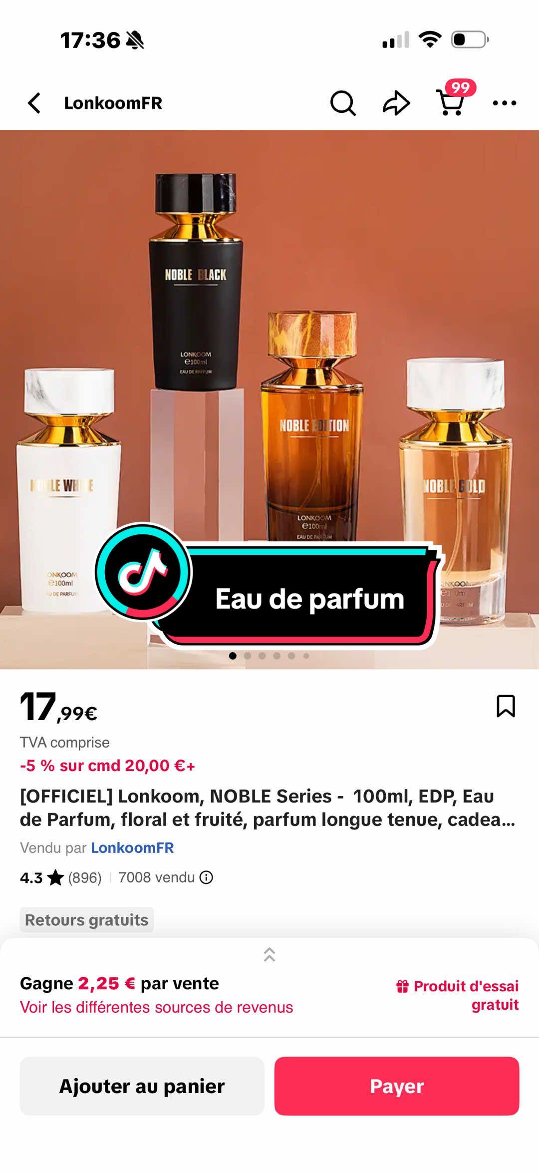 #tiktokshop #eaudeparfum #nobleedition #lonkoomperfume #tiktokviral 