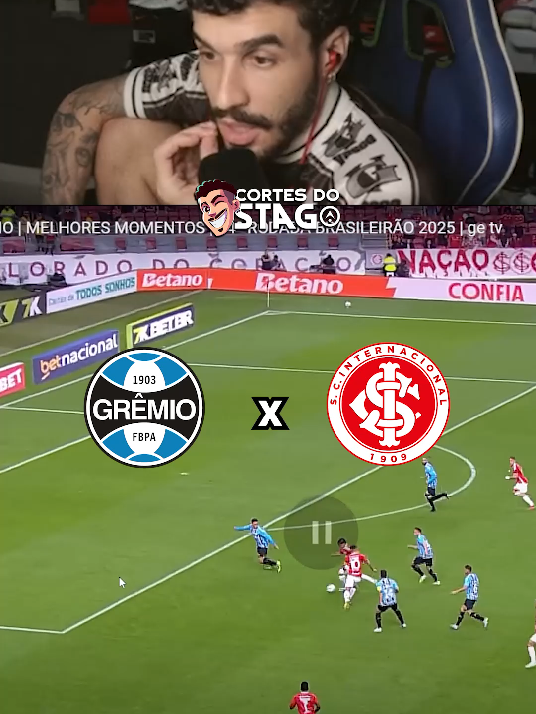 GOLS DA RODADA - GREMIO X INTERNACIONAL | REACT DO STAG #futebol #brasileirao #gremio #internacional