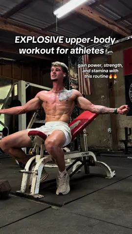 Train your upper body like an athlete with this routine!📈 #explosivetraining #athletetraining #trainlikeanathlete #fyp #athleteworkout 