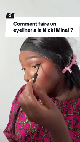 Dites moi si vous avez réussi ? ❤️ #eyelinertutorial #blackgirlmakeuptutorial #oilyskinmakeup #lipcombotutorial 