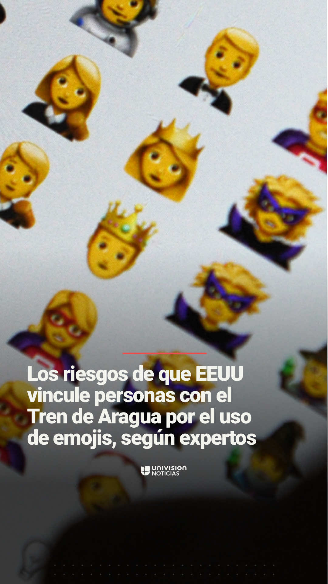🔴 Los riesgos de que EEUU vincule personas con el Tren de Aragua por el uso de emojis, según expertos. Agencias federales en EEUU han incluido ciertos emojis en materiales de capacitación para perfilar a posibles miembros del Tren de Aragua. Entre los símbolos señalados están la corona, el tren y las espadas. Sin embargo, abogados advierten que estas prácticas pueden llevar a etiquetar erróneamente a personas que no tienen relación con el crimen organizado. Informa Tifani Roberts. 📺 Más del Noticiero Univision a las 6:30pm/5:30C y Edición Nocturna a las 11:30pm/10:30C. #TrenDeAragua #narcotráfico #inseguridad #Venezuela #emojis  