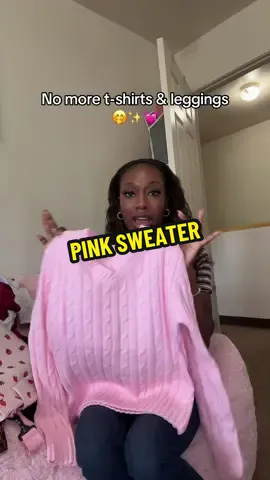 I plan on dressing super elevated casual all fall 👀🔥 #pinksweater pink cable knit sweater outfit #cableknitsweater #pinkoutfitinspo 