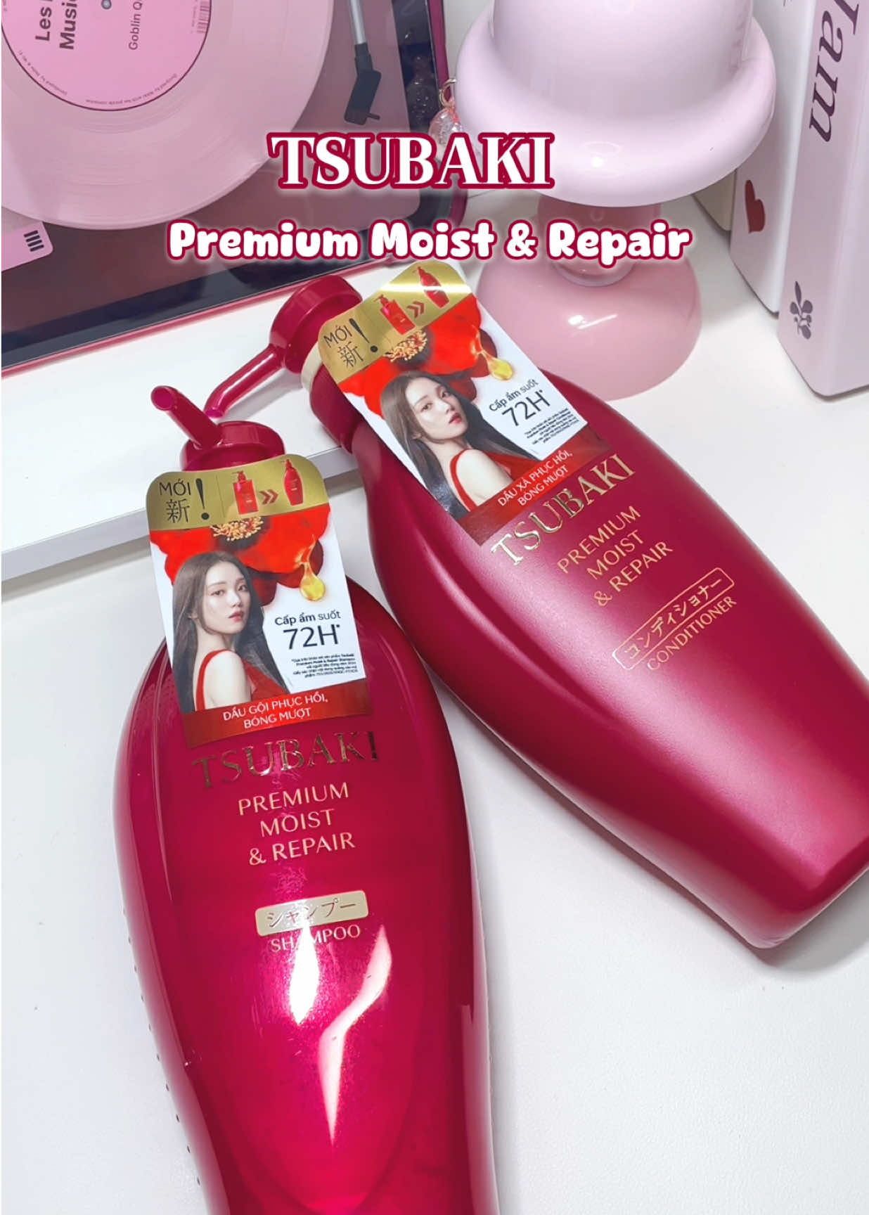 Của Tsubaki thì bộ màu đỏ Hoa Trà này thơm nhất á #tsubaki #shampooandconditioner #combogoixa ##camelliaoil #phuhoitoc 