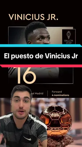 Vinicius queda el 16 en el Balón de Oro #deportesentiktok #tiktokfootballacademy #vinicius #balondeoro #vinijr 
