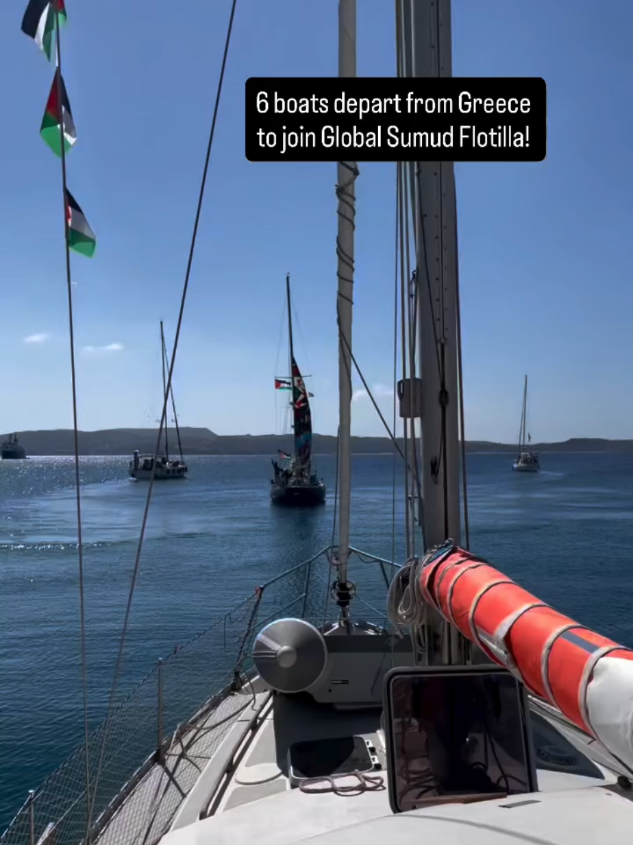 To G with love ❤️❤️❤️ we may be slow but we remain steadfast. We are coming! 🇵🇸🇬🇷 #globalsumudflotilla #sumudnusantaraflotilla  #europe #latino #greece