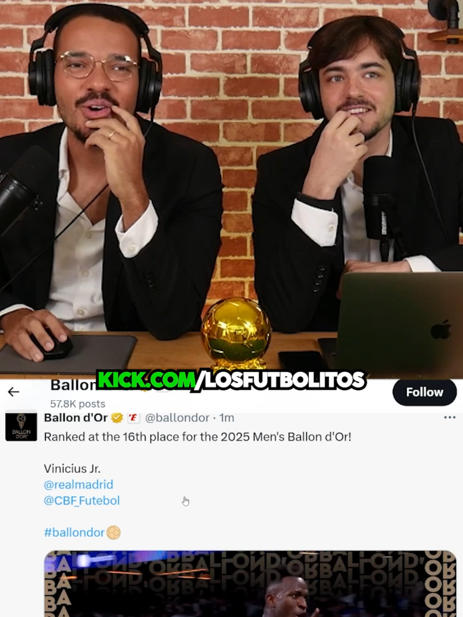 VINÍCIUS JR. PUESTO #16 BALÓN DE ORO 😳🇧🇷 #losfutbolitos #losfutbolitostv