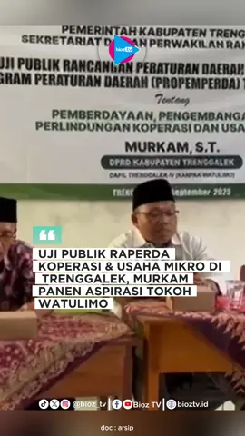 Wakil Ketua Komisi II DPRD Trenggalek, Murkam, menggelar uji publik Rancangan Peraturan Daerah (Raperda) tentang pemberdayaan, pengembangan, dan perlindungan koperasi serta usaha mikro. Ia mengaku panen aspirasi dari para tokoh di dapilnya yang mendesak agar masuk ke dalam Raperda. @kang.murkam  melaksanakan uji publik di empat titik Kecamatan Watulimo pada Sabtu–Minggu, 20–21 September 2025. Ia memilih MI Pakel Desa Pakel, Aula SMA Islam Watulimo Desa Slawe, MI Margomulyo Desa Margomulyo, dan MI Watuagung Desa Watuagung sebagai lokasi kegiatan #ujipublik #ranperda #dprdtrenggalek #fraksipkb #murkam 