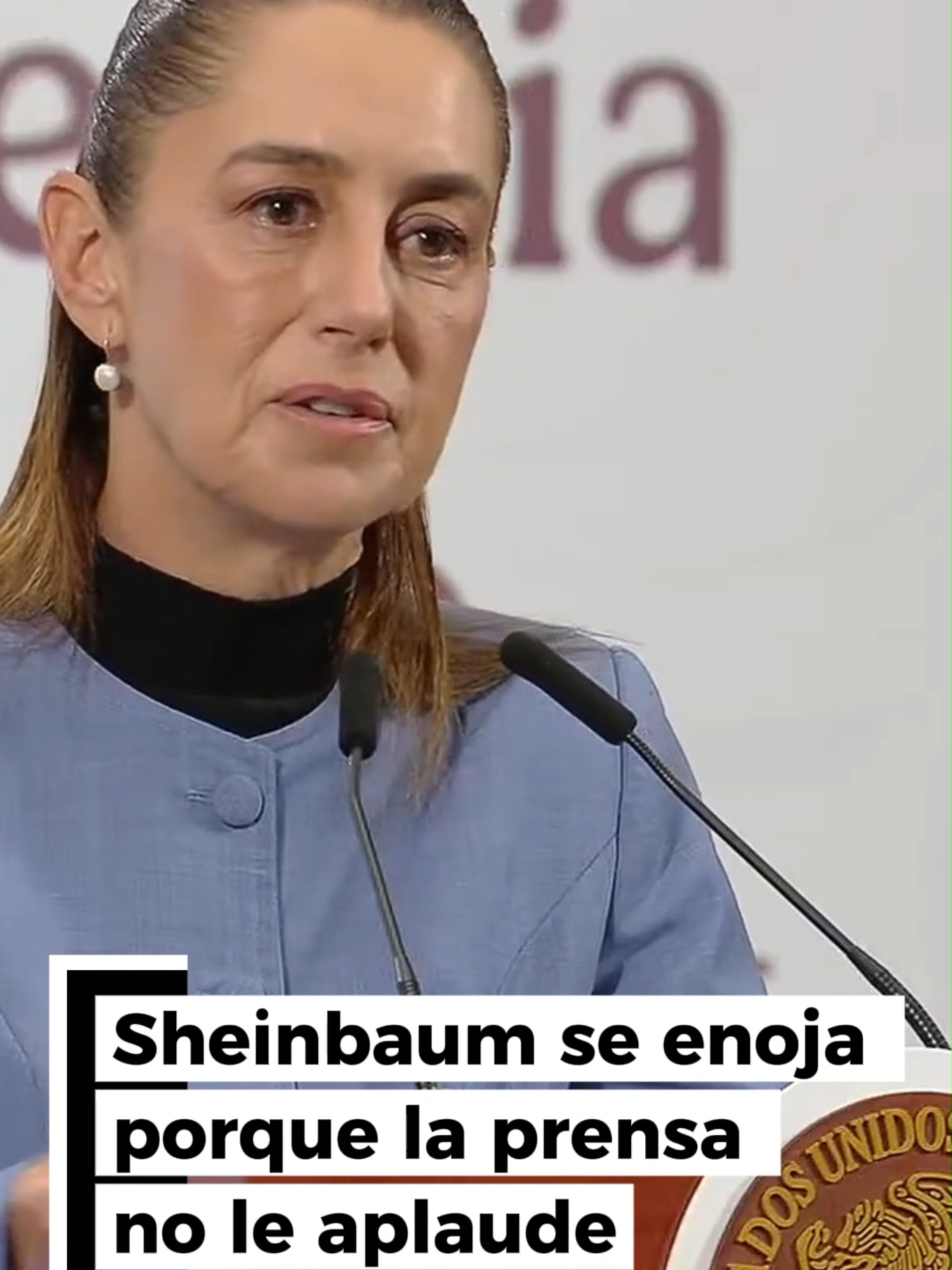 Sheinbaum se enoja porque la prensa no le aplaude #ClaudiaSheinbaum #morena #4T #populismo